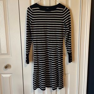 LOFT Black and White Sweater Dress